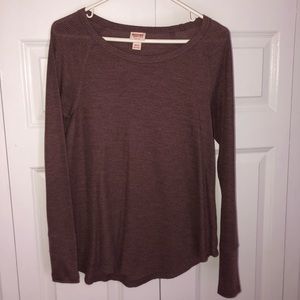 Maroon waffle long sleeve